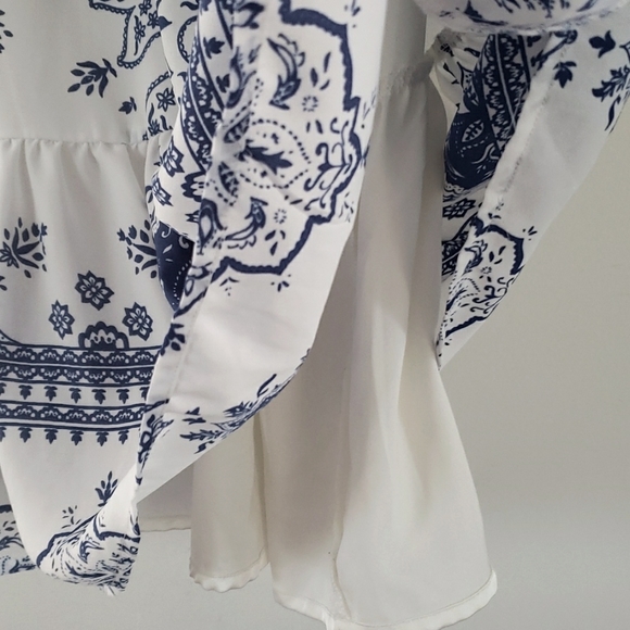 Lovers + Friends Blue & White Temple Mini Dress, Size L - Picture 11 of 16